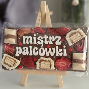 Wzór 02 – gotowa czekolada z napisem Mistrz palcówki