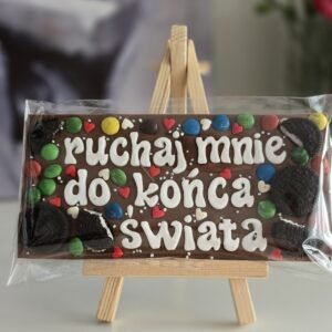 Wzór 04 – gotowa czekolada z napisem ruchaj mnie do końca świata