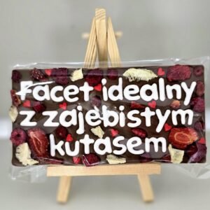 Wzór 15 – gotowa czekolada z napisem Facet idealny z zajebistym kutasem