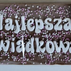 Wzór 21 – gotowa czekolada z napisem Najlepsza Świadkowa