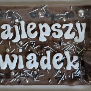 Wzór 22 – gotowa czekolada z napisem Najlepszy Świadek